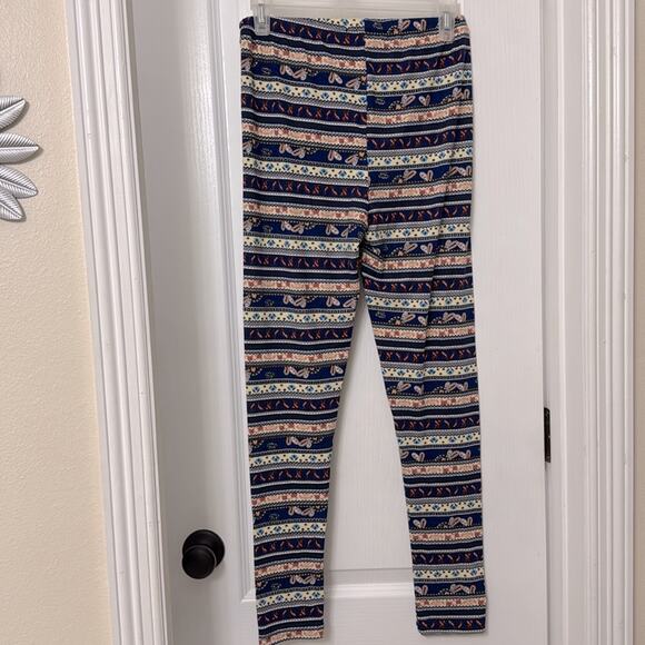 Emme jordan casual leggings patterned blue size L - Picture 5 of 5